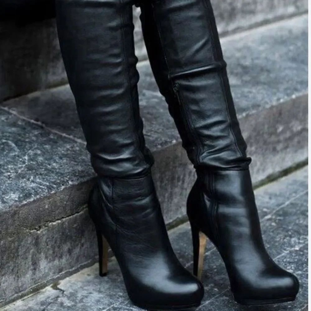 BRAND NEW LONG SIDE ZIPPER WOMENS BOOTS